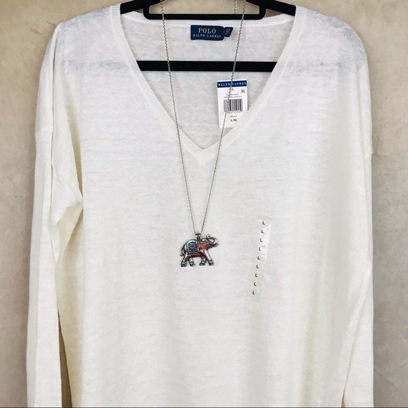 Polo Ralph Lauren Sweaters - Polo Ralph Lauren | Linen Sweater | Cream | L